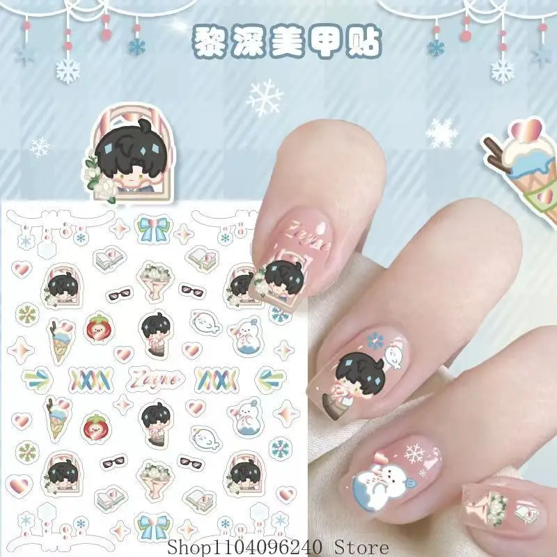 Love and Deepspace Xavier Rafayel Zayne 3 шт./компл. аниме самоклеящийся клей для спины DIY наклейка инструменты для украшения ногтей наклейка