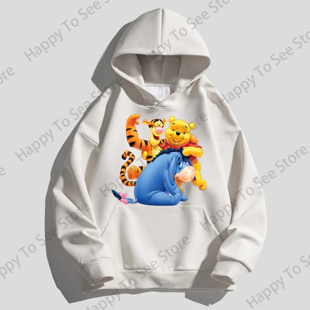 Disney Winnie The Pooh Cartoon Sweatshirts Women\'s Autumn Pullover Winnie The Pooh Tigger Long Sleeve Loose And Comfortable Tops