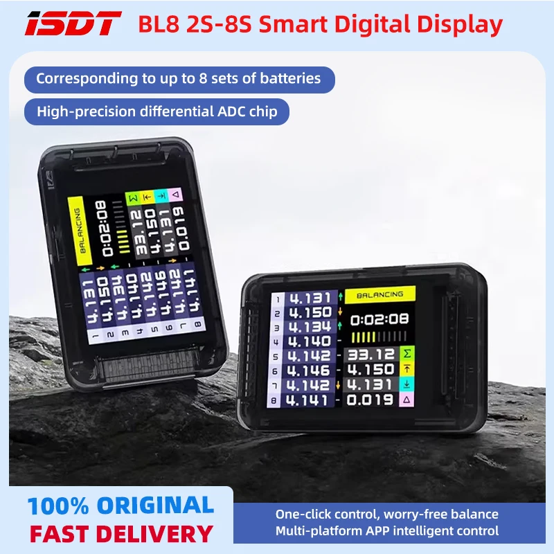 ISDT BL8 Smart Digital Display 2S-8S Battery Charger with Multi-platform APP Control Active Balance Function for Intelligent Man