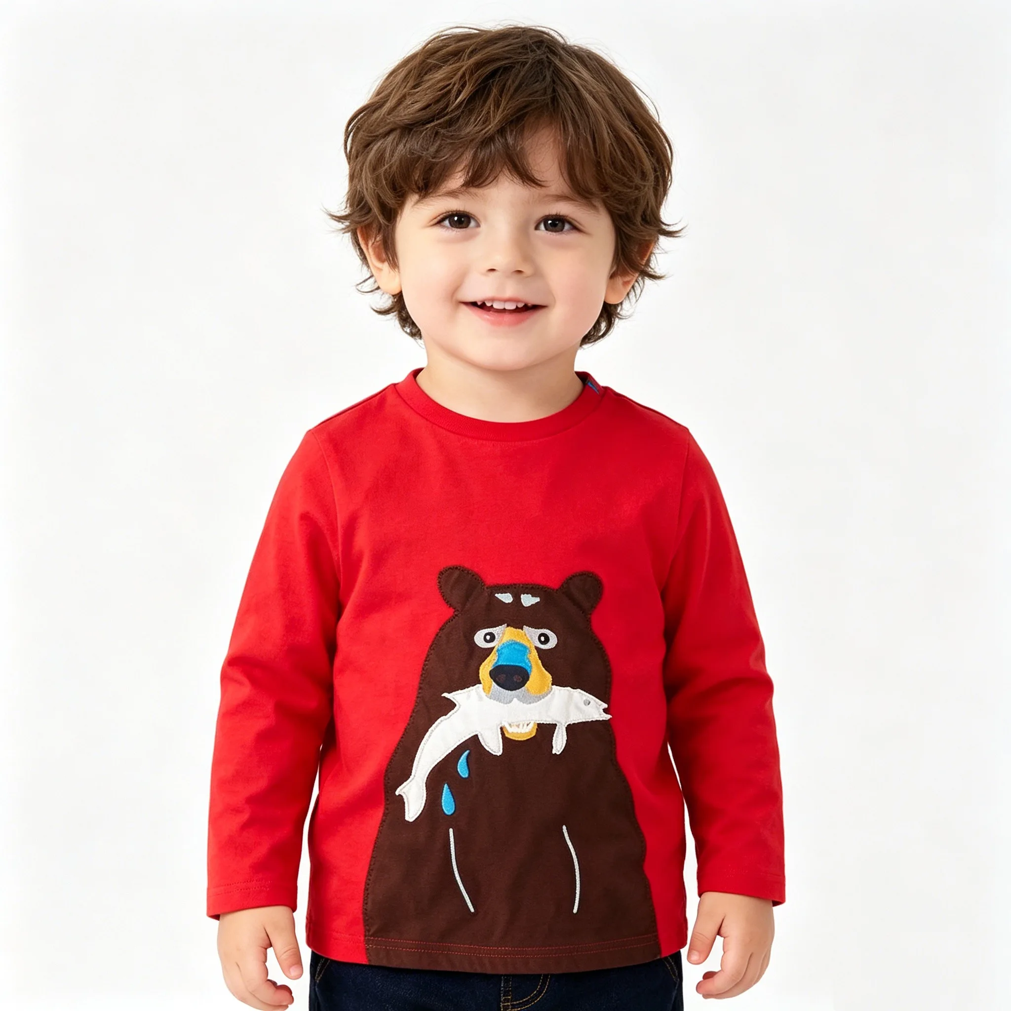 2026 Autumn Boys Tee Shirts Long Sleeve Cotton Baby Boy T-Shirt Cartoon Kids Jersey Shirts 1-6Years Outfit Tops