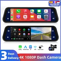 Dash Camera 4K CarPlay Mirror Monitor Android Auto Navigation Touch Screen Rear View Video Recording Car DVR Voice Control