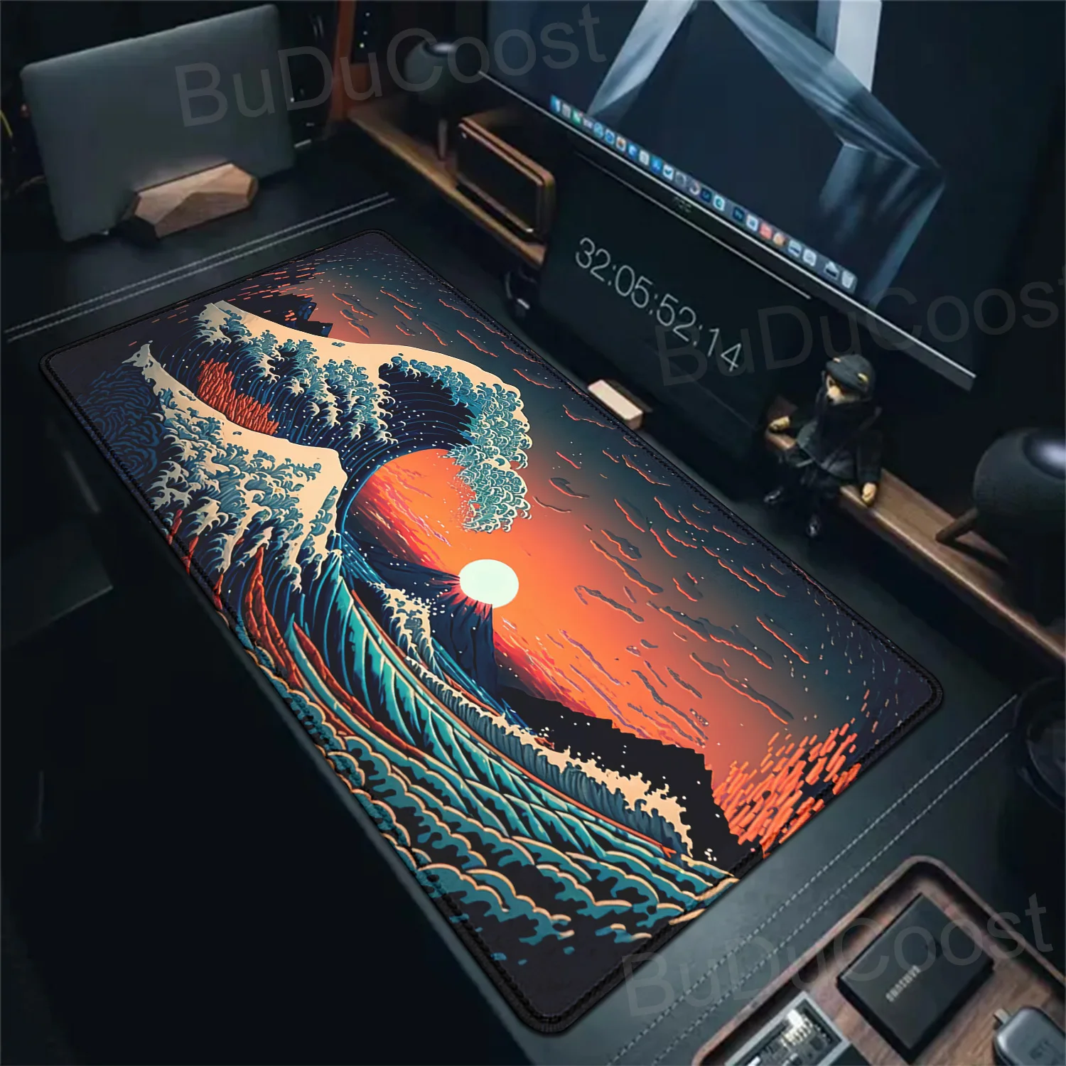 

Kanagawa Large Gaming Mousepad Game Rubber Anti Slip Keyboard Pad Laptop Office Soft Desktop Mat Artistic The Great Wave off