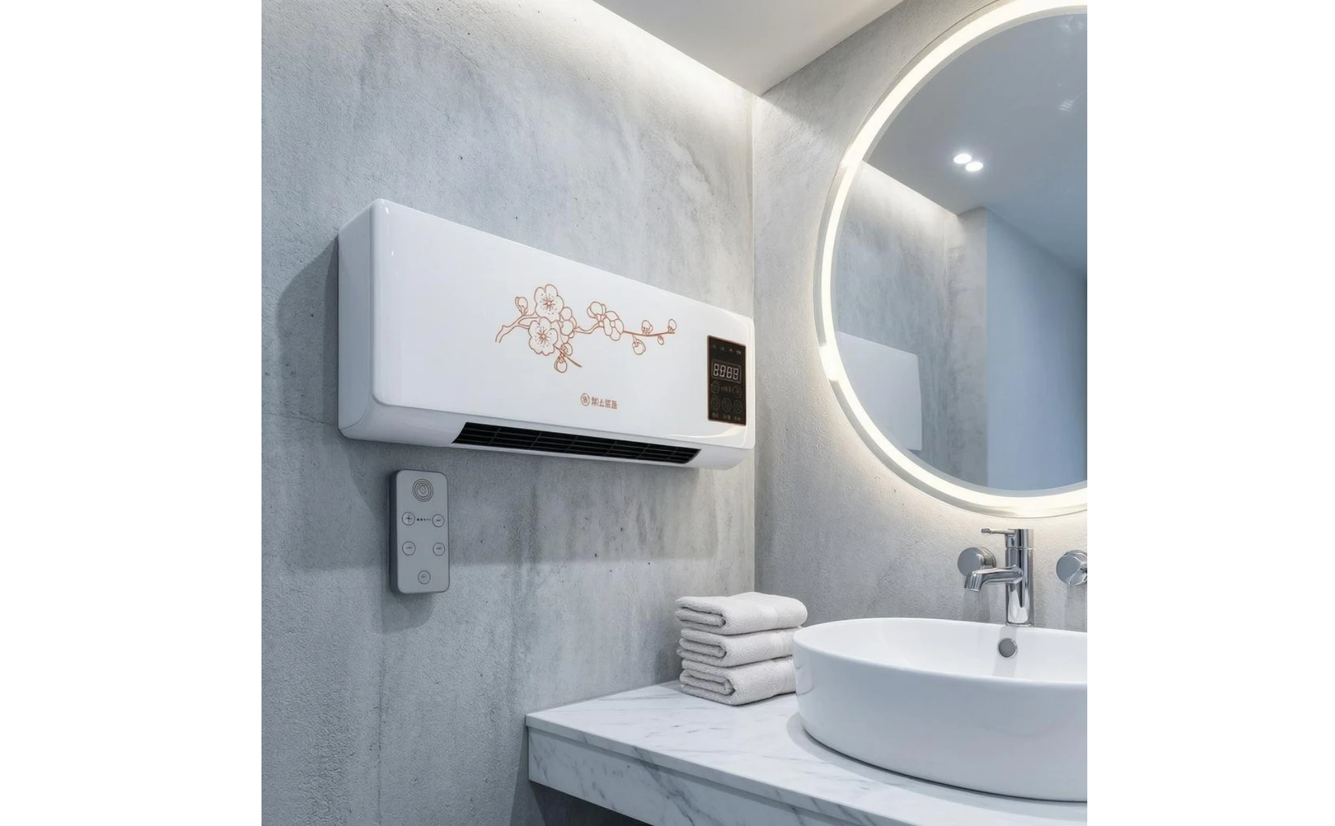 Indoor Cooling and Heating Unit Digital Control Panel Wall-Mounted Air Conditioner Air Conditioner Heater Combo Front Grille