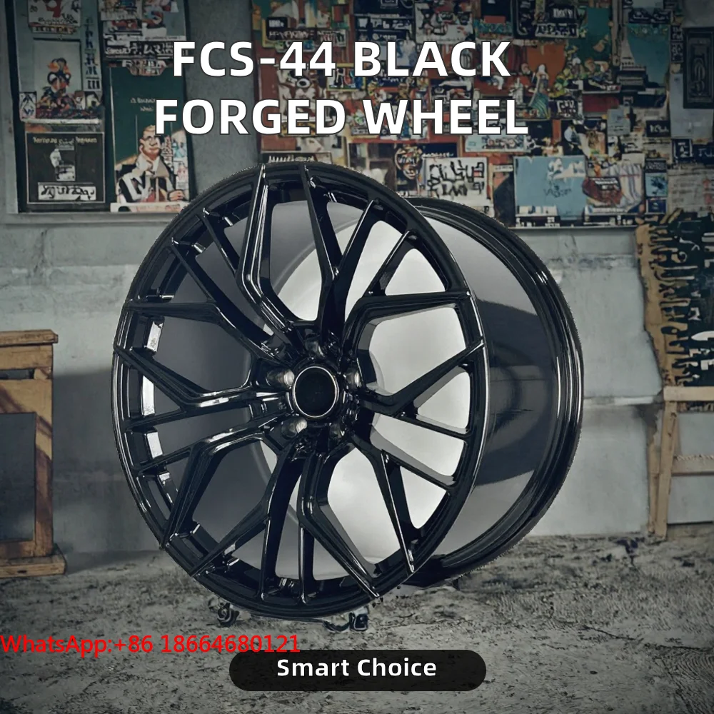FCS-44 Custom 1 Piece Multi-spokes Hyper Black Finish Forged Aluminium Alloy Wheel New 20