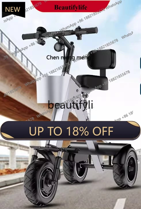 

Mini elderly folding electric car light portable folding tricycle, camping scooter