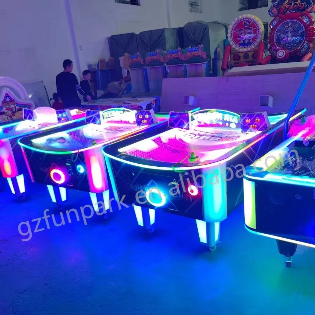 Coin Operated Game Luxury Large Size Curved Air Hockey Table Popular Adult Amusement Game Machine Redemption Ticket Machine