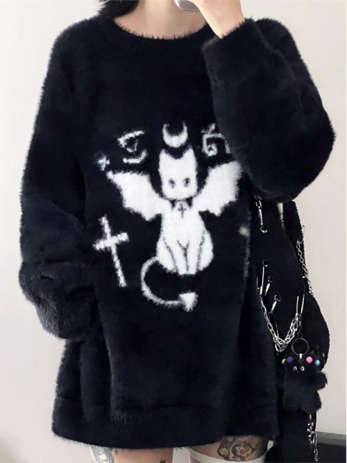 

Abywind Devil Thiened Women's Sweater Autumn Winter High School Middle School Students Large Children Mink Velvet Fc...