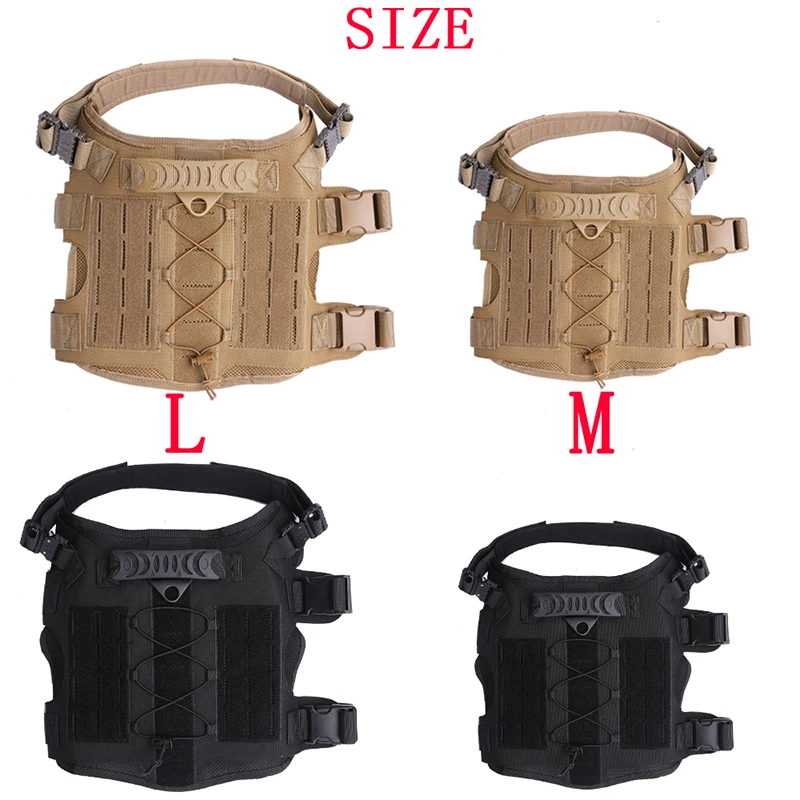 Nylon Harness For Large Dogs Military Tactical Dog Harness Vest For Walking Hunting German Shepherd Doberman Molle Training Vest