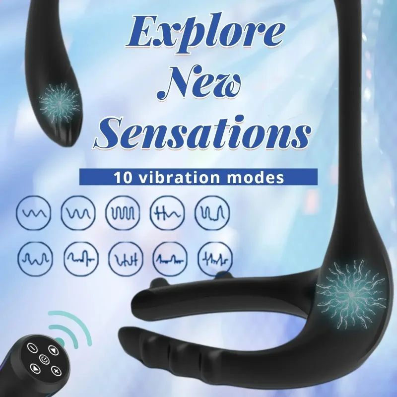 تهتز خاتم الديك التحكم عن بعد للرجل مع رصاصة 3 في 1 قابل للتعديل حلقة القضيب Ansu محفز الجنس لعب الكبار للأزواج #2