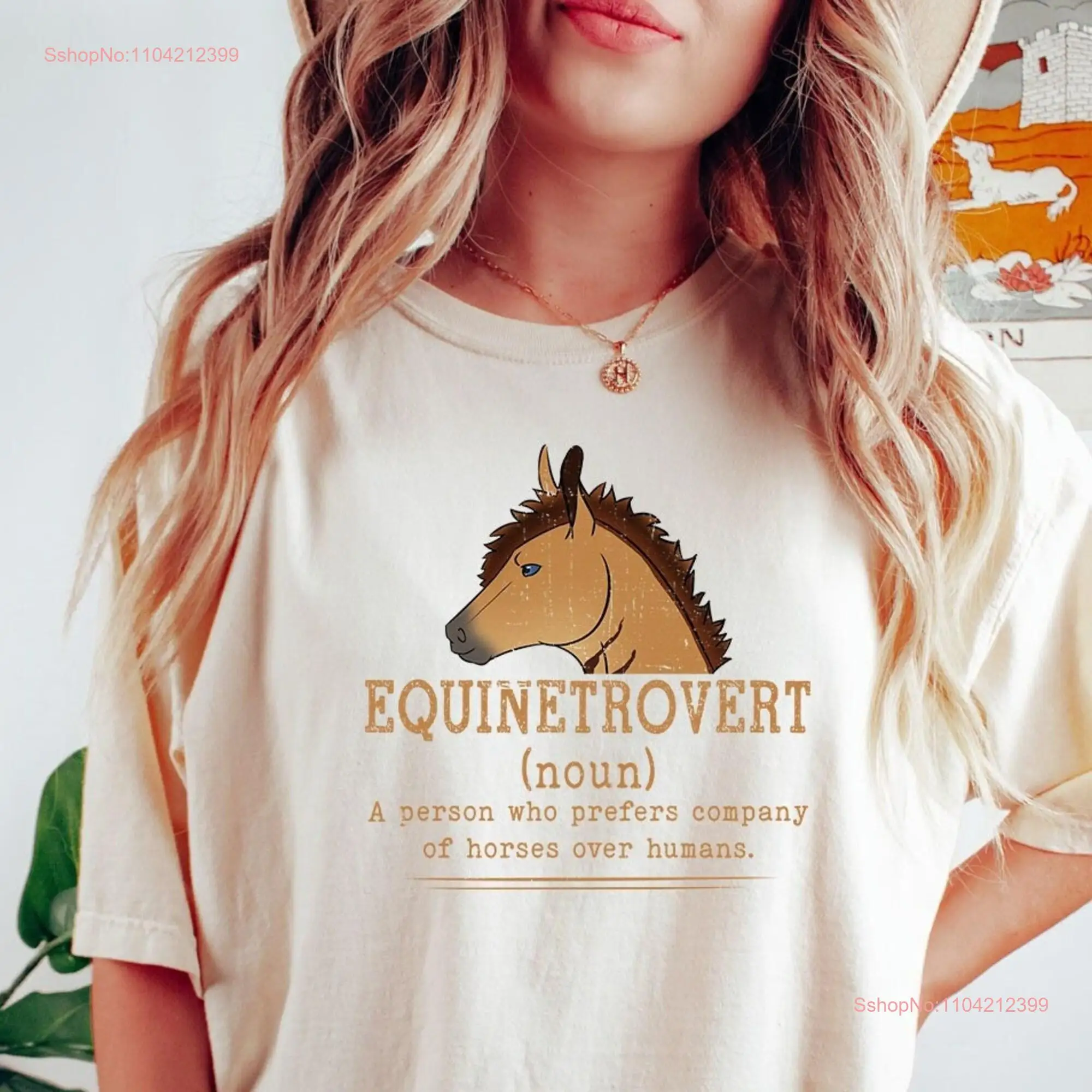 Horse 1717 T shirt Equinetrovert Definition Equestrian Horseback Riding Rider Lover Owner long or short sleeves