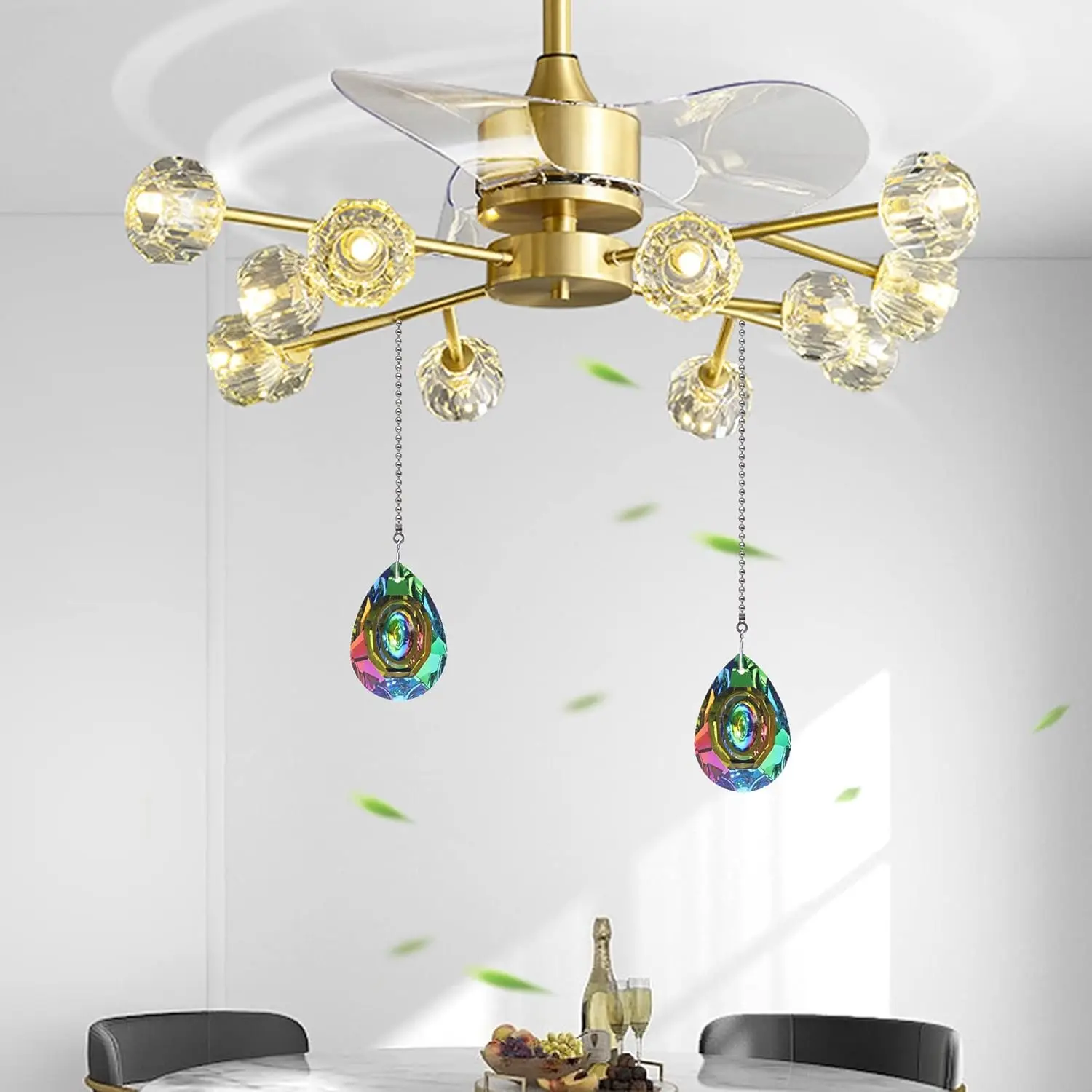 Prolunghe per catena per ventilatore da soffitto, 2 pezzi, per ventilatori da soffitto e connettori per luci a sospensione