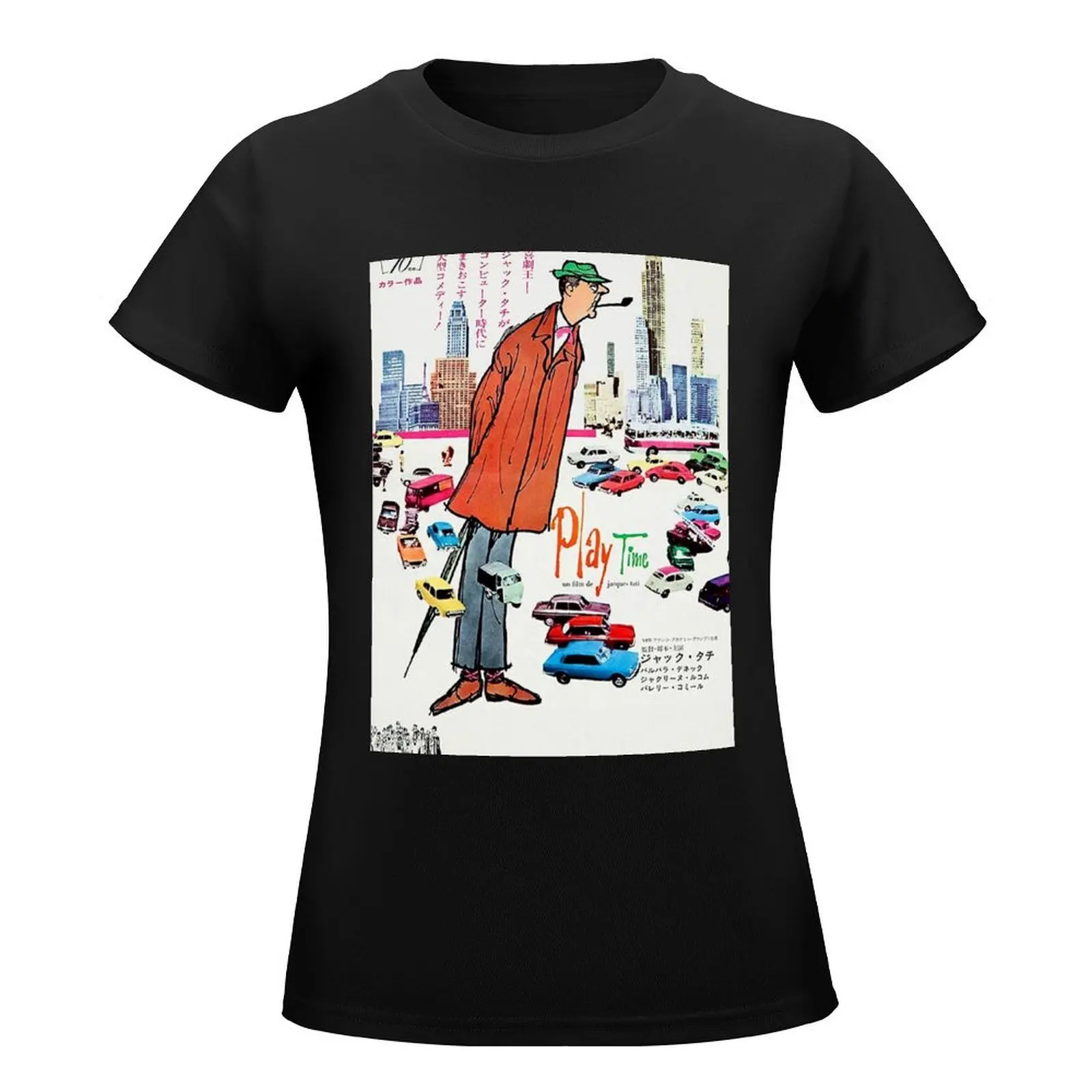 Playtime Jacques Tati Vintage T-Shirt blacks Aesthetic clothing oversized workout shirts for Women