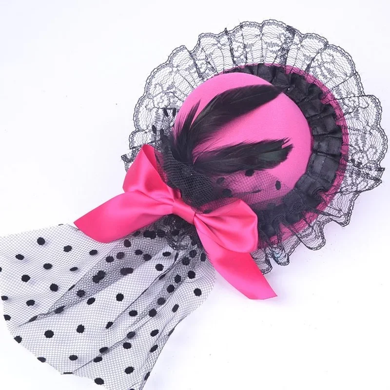 

12 шт. цилиндр, черная вуаль, заколка для волос, перо, цветок, декор, аксессуары для маскарада, костюм для девочек, аксессуар на Хэллоуин