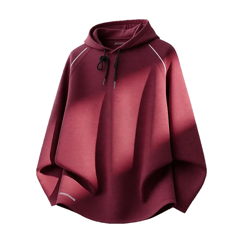 

Men's Trendy Loose Long-Sleeved Hooded Sweatshirt Solid Color Casual Shirt Spring/Summer 2026 New Style