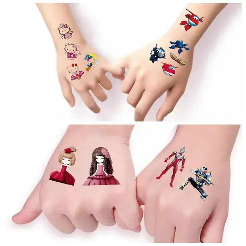 20 pz/set Cartoon Tatuaggi Temporanei per I Bambini Ragazze Ragazzi Anime Falso Tatoo Adesivo Mani Braccio Gamba Impermeabile Decorazione Del