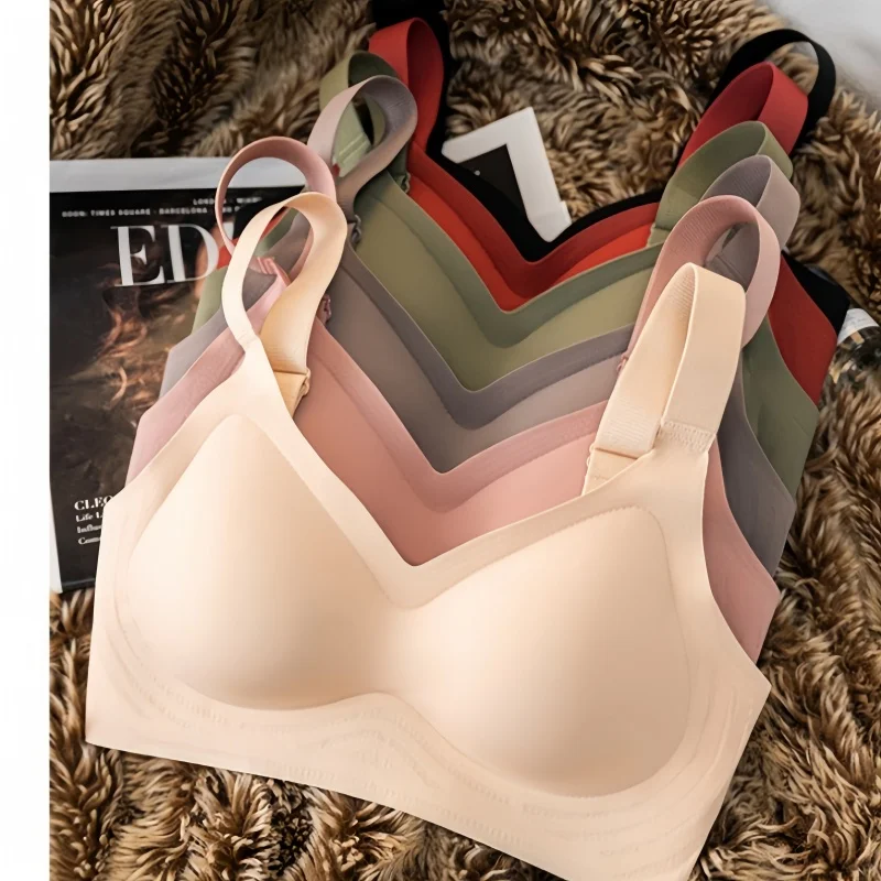 Seamless Bra For Women Comfort Sexy Lingerie Sport Padded Top Wireless Underwear Soft Support Bras Wide shoulder strap Intimates