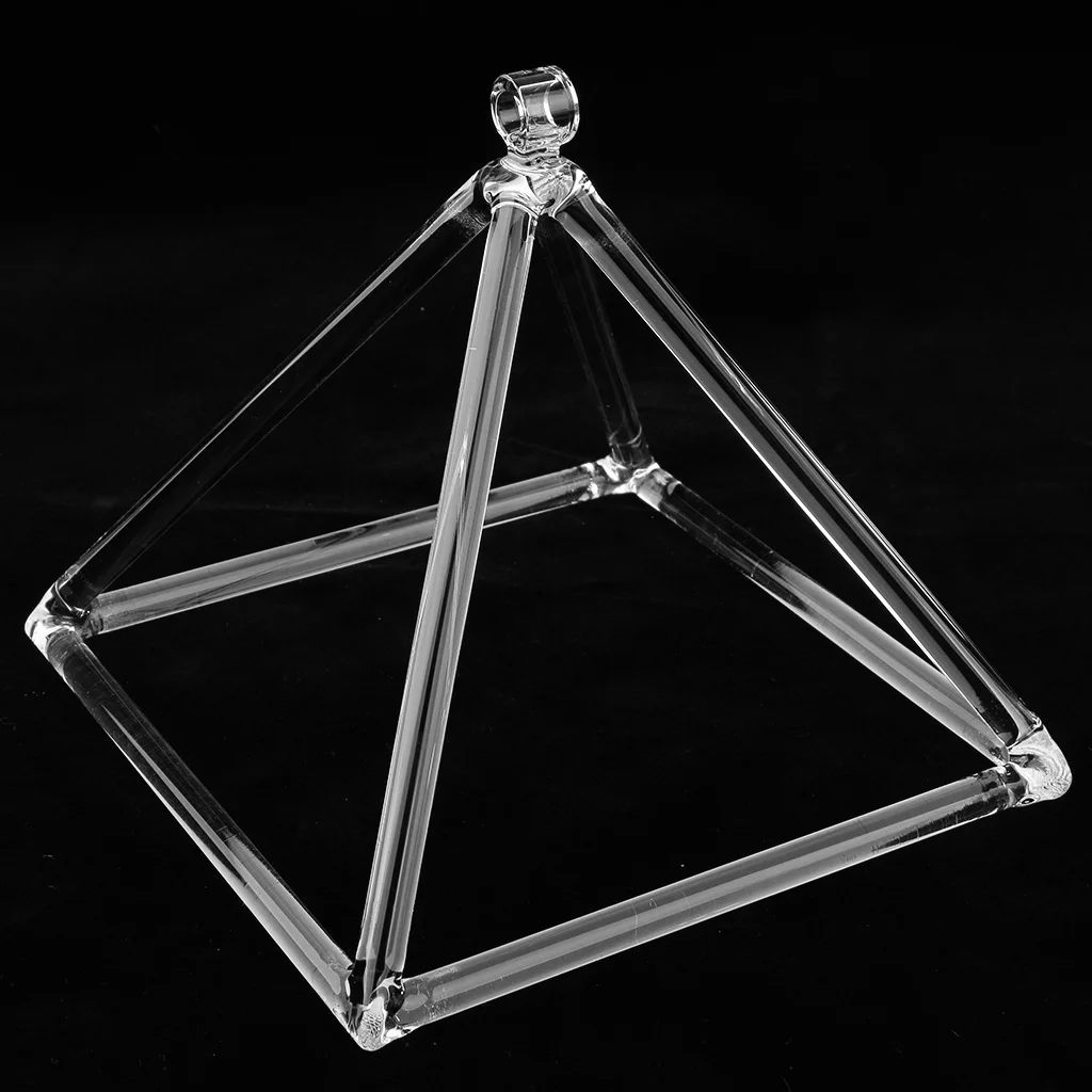 

Clear Crystal Singing Pyramid, Yoga Bowl D Note - Promotes Peace, Chakra Heal, and Mindfulness - 8''