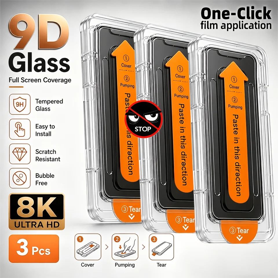 3 Piezas Vidrio Templado de Privacidad para iPhone 17 Pro Max, iPhone 18 Pro/16/15/14/13/12/11 Protector de Pantalla 5