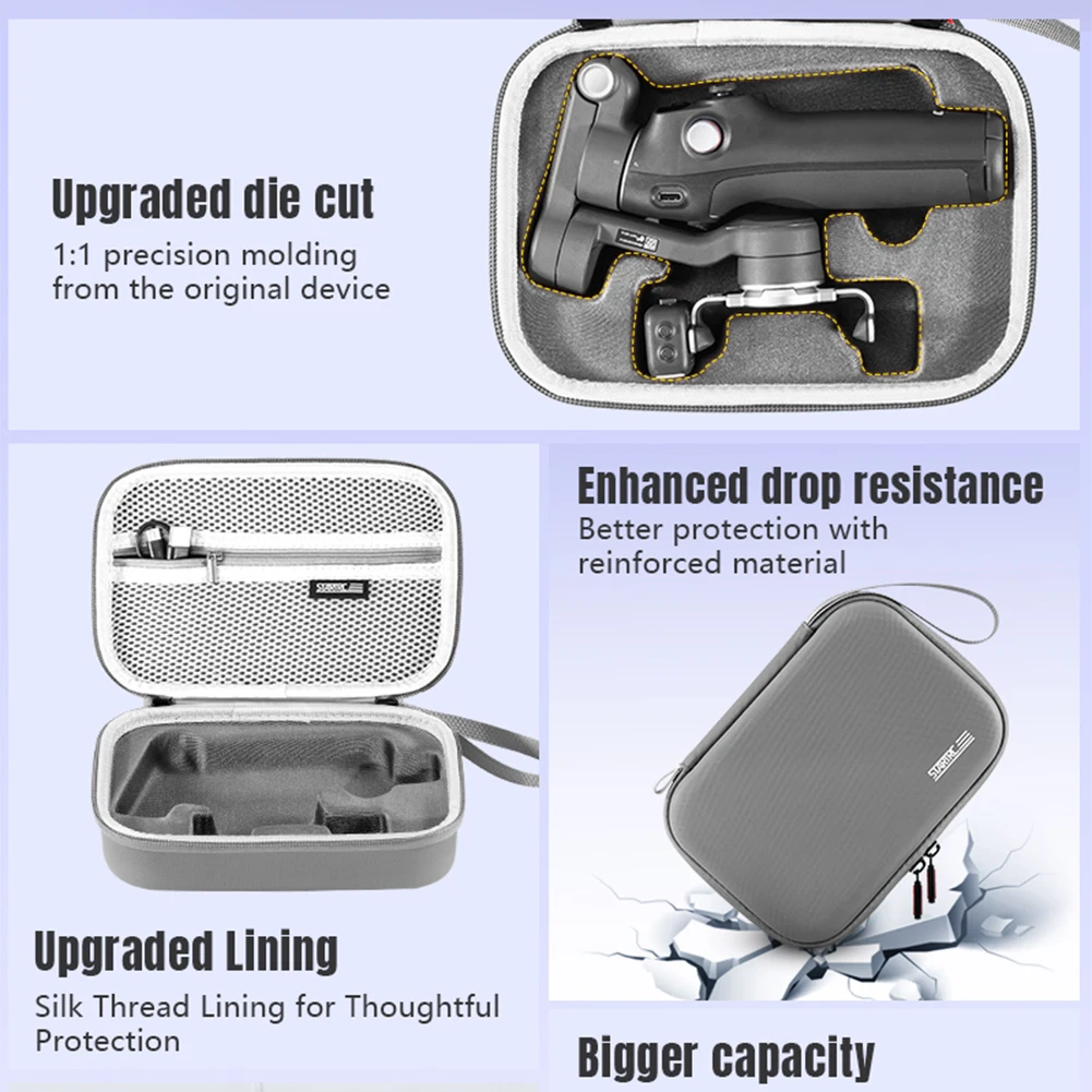 حقيبة حمل لـ DJI Osmo Mobile 7/7 Pro حقيبة تخزين محمولة مقاومة للصدمات حقيبة سفر مضادة للرذاذ حقيبة محمولة Gimbal