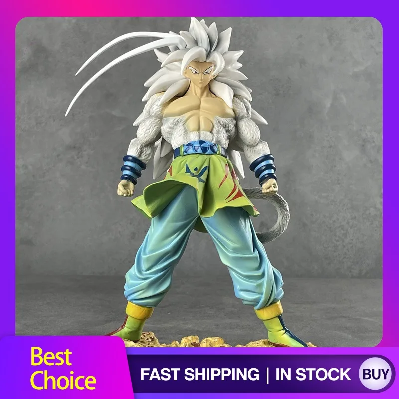 

24CM Dragon Ball Z Son Goku Figure DBZ Super Saiyan 5 Anime Ssj5 Figurine Pvc Statue Collectible Desktop Model Doll Gift Toy