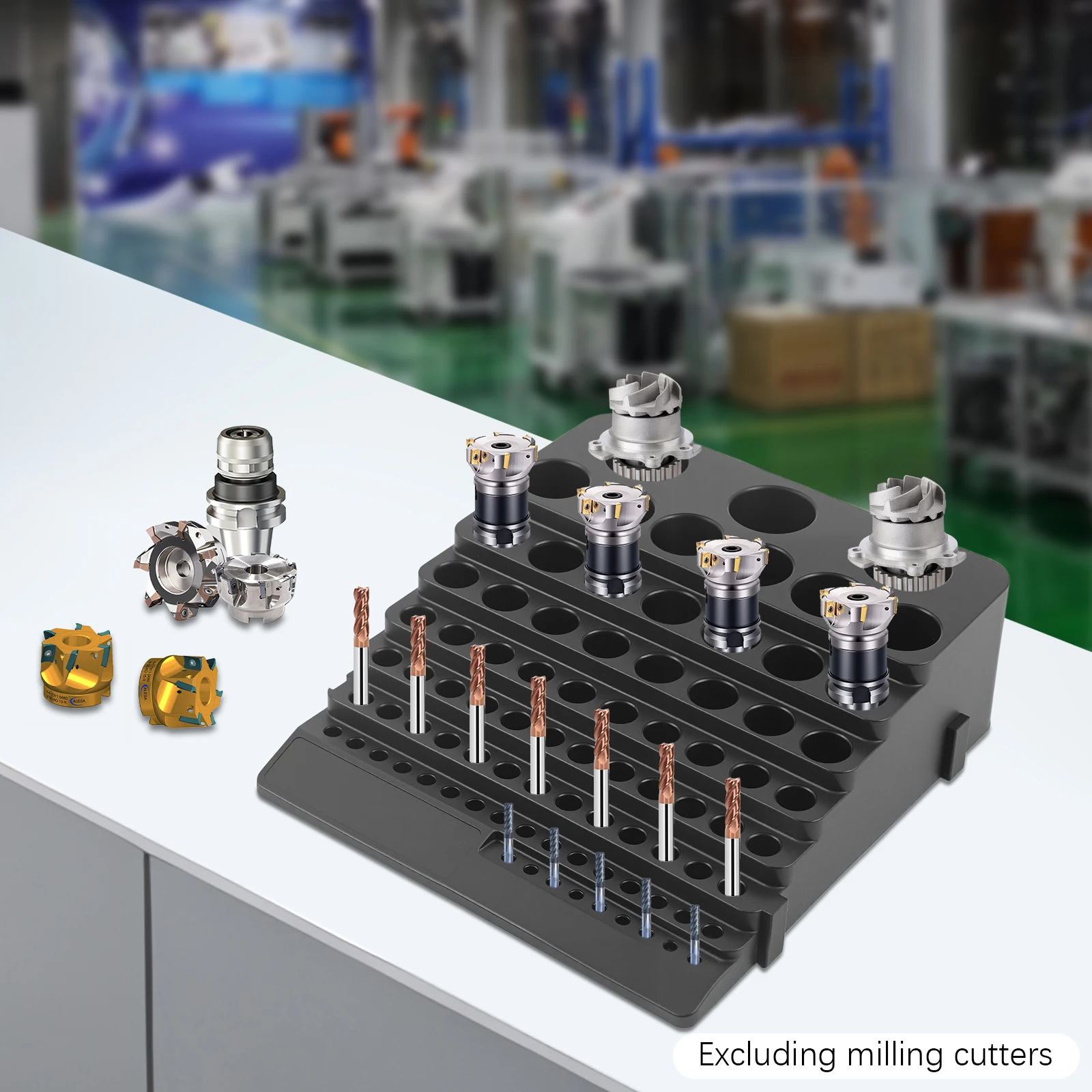 Drill Bit Organizer with Multi - Layer Storage,Milling Cutter Storage Box, 84 Holes Milling Cutter Storage Box,