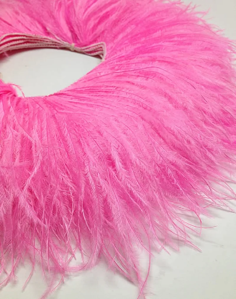 Customized Ostrich Feathers Trim 10-15CM/4-6Inches Natural Plumes Fringe Trimming for Sewing Wedding Dress Clothing Decoration