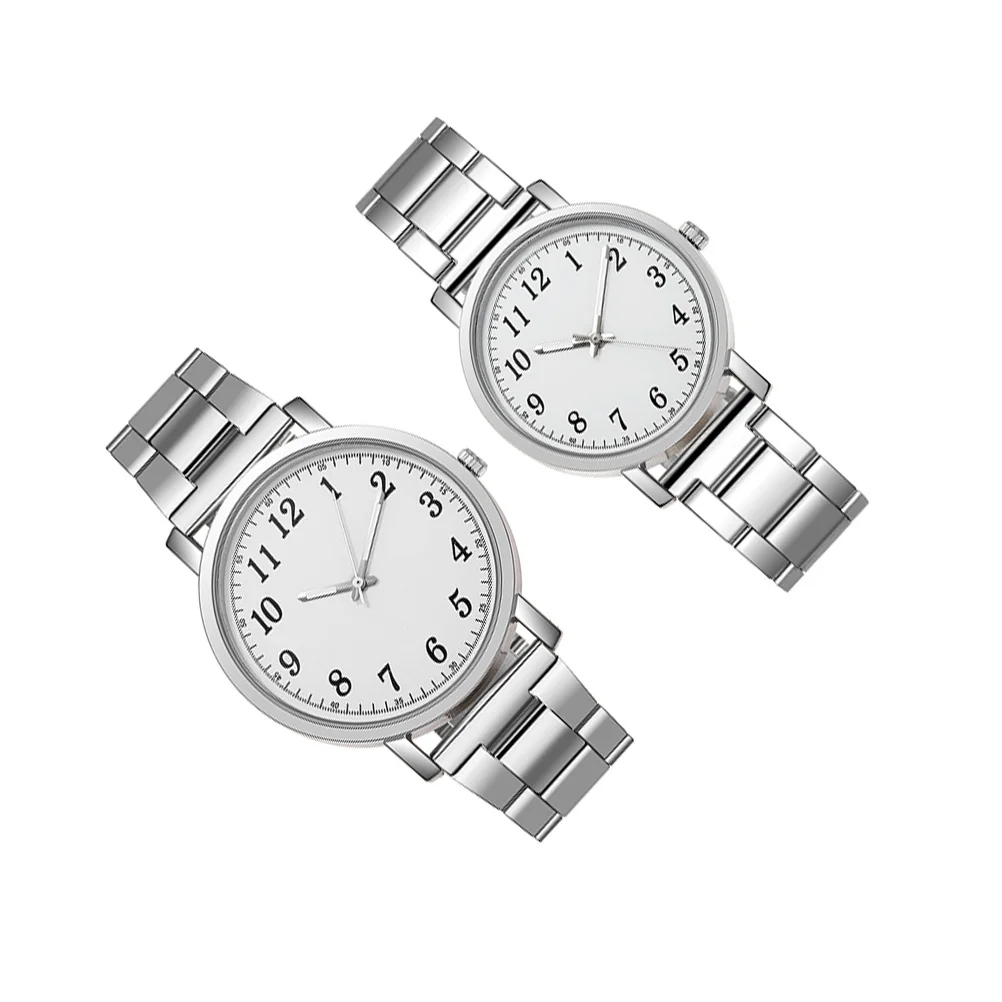 

2Pcs Couple Watches Durable Casual Watches Hypoallergenic Skinfriendly Premium Mechanical Movement Great Gift Lovers Friends