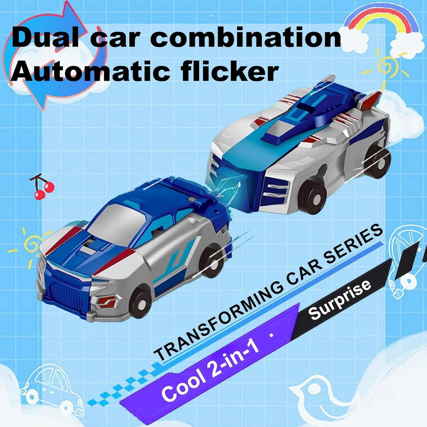 Juguete de coche transformador de dinosaurio, diversión: juguetes de coche de transformación de colisión