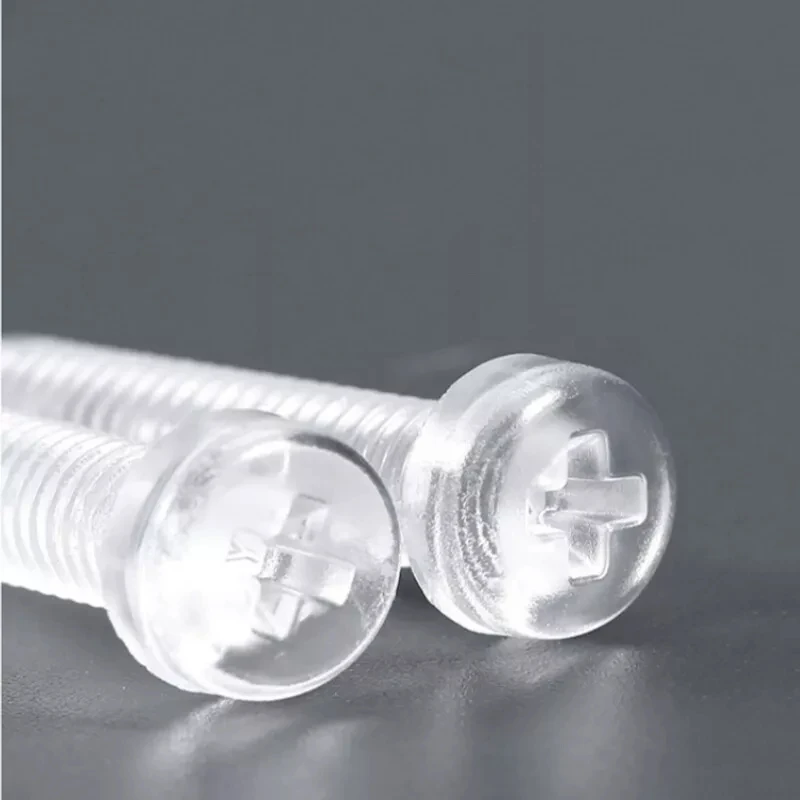Acrylic PC Plastic Nylon Phillips Round Head Screws M2 M2.5 M3 M4 M5 M6 M8 Transparent Clear Bolts with Hexagon Full Nuts