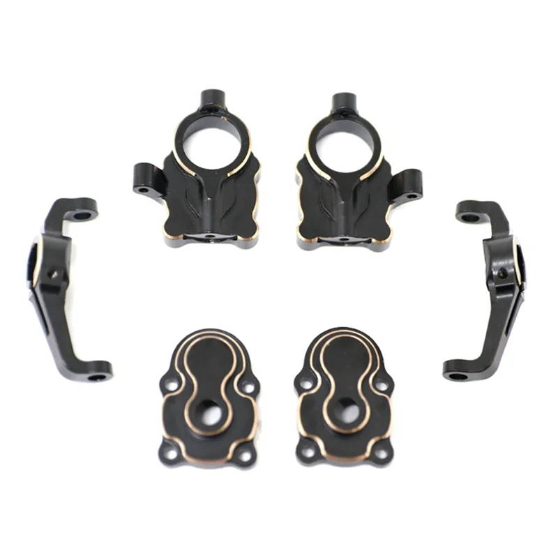 For FMS FCX24 Brass Front Steering Knuckle C-Hub Carrier Portal Housing Counterweight 1/24 RC Crawler Car Upgrade Parts