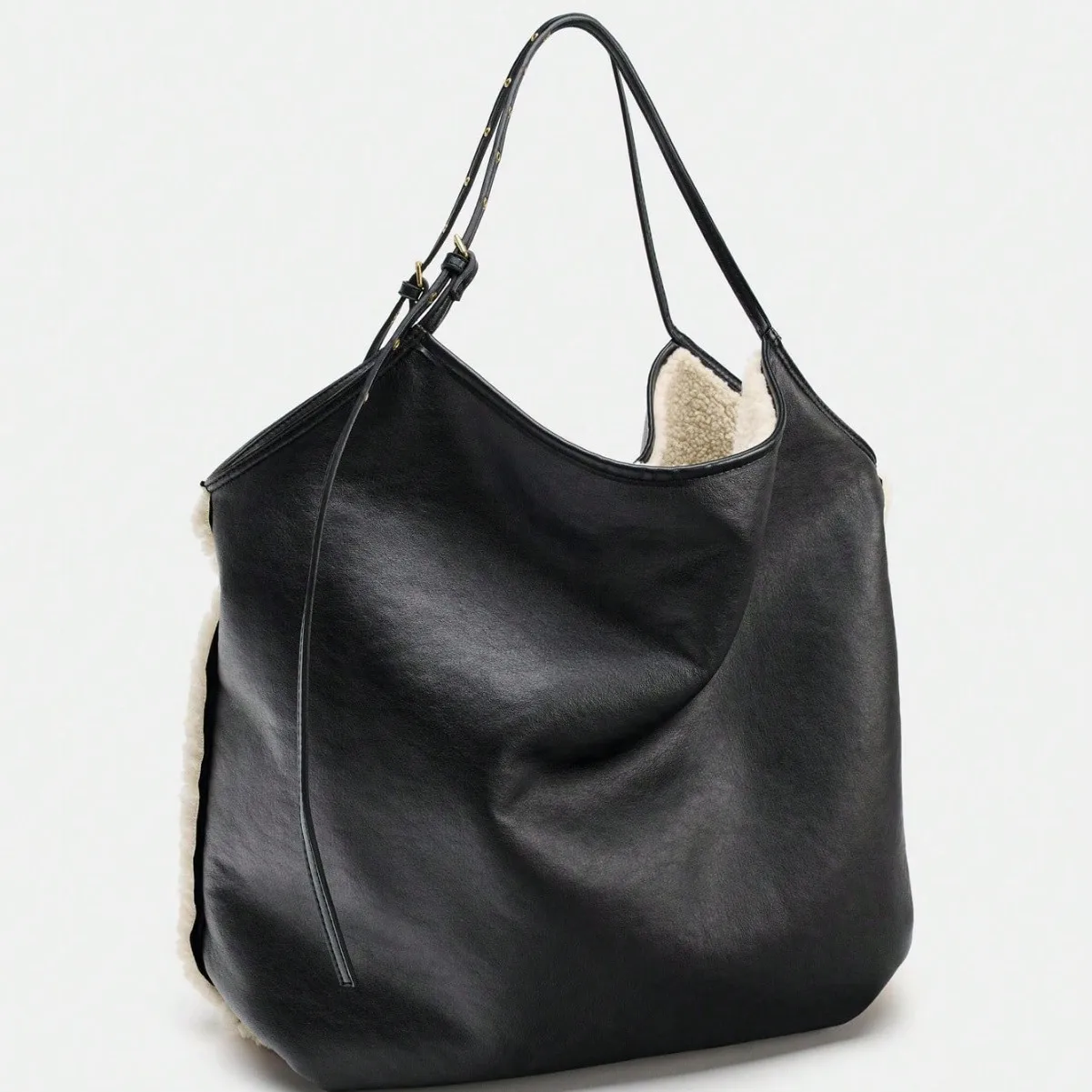 موضة امبسوول حمل المرأة حقيبة سعة كبيرة حقيبة كتف الفراء على الوجهين مصمم حقائب للنساء حقيبة يد أفخم المتسوق المحفظة