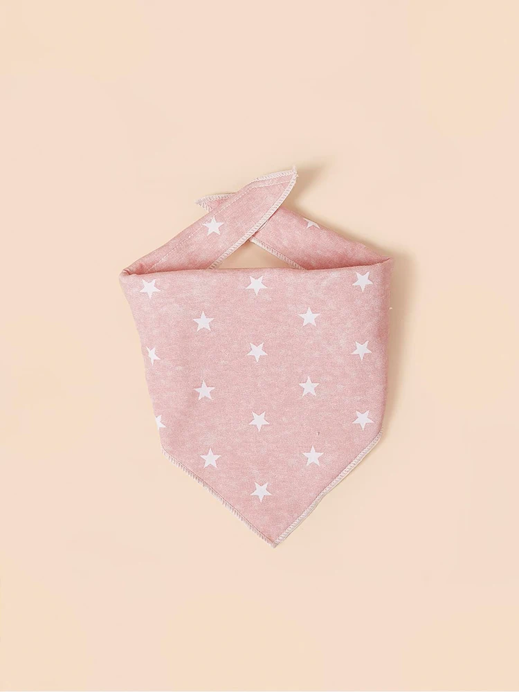 Random 4pc Baby Bibs Triangle Cotton Bibs Cartoon Print Towel Baby Boys Girls Feeding Apron Cotton Bandana Bibs Baby Stuff