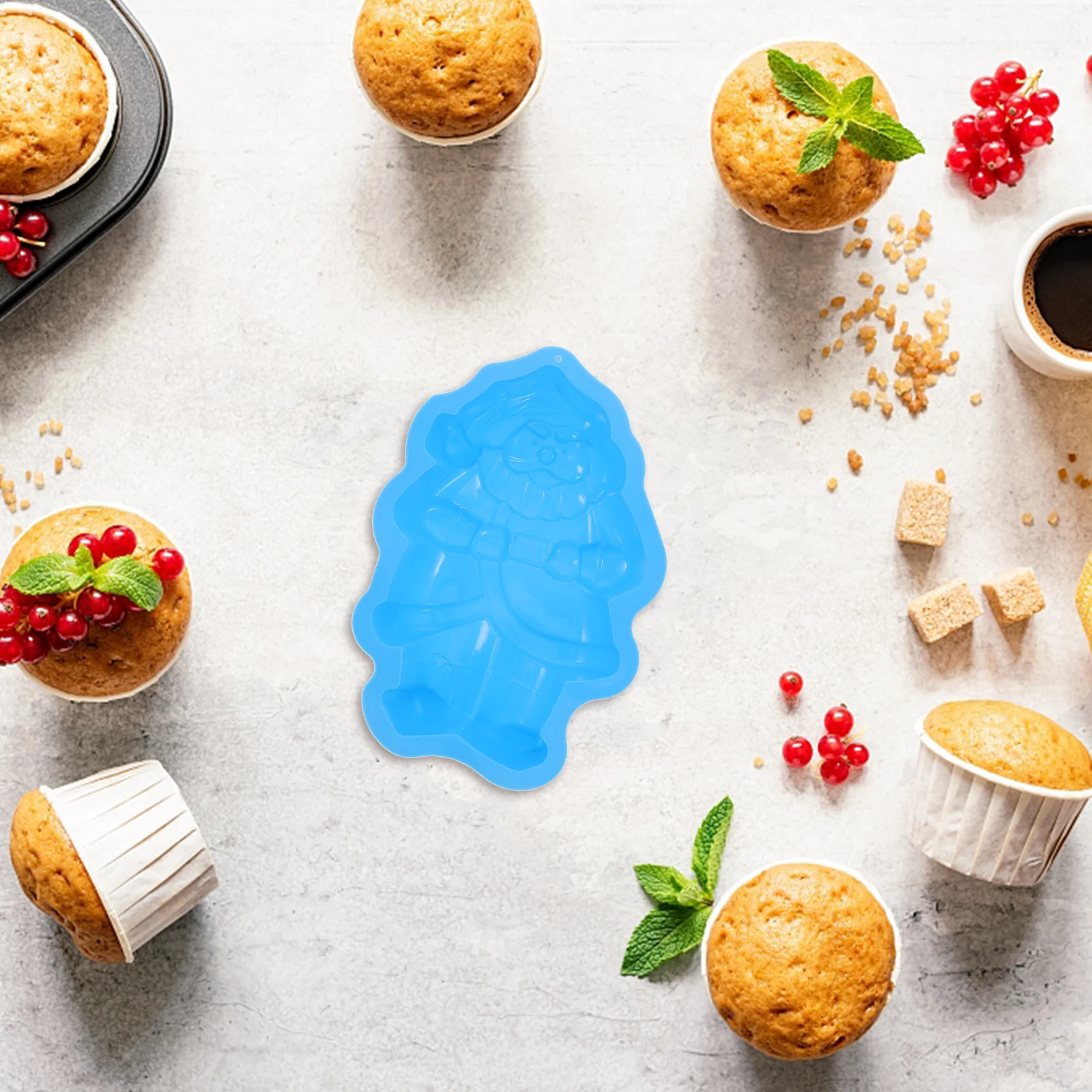 

Premium Silicone Santa Claus Mold Tasteless Eco-Friendly Baking Pan for Cupcake Chocolate Craft Desserts Random Color
