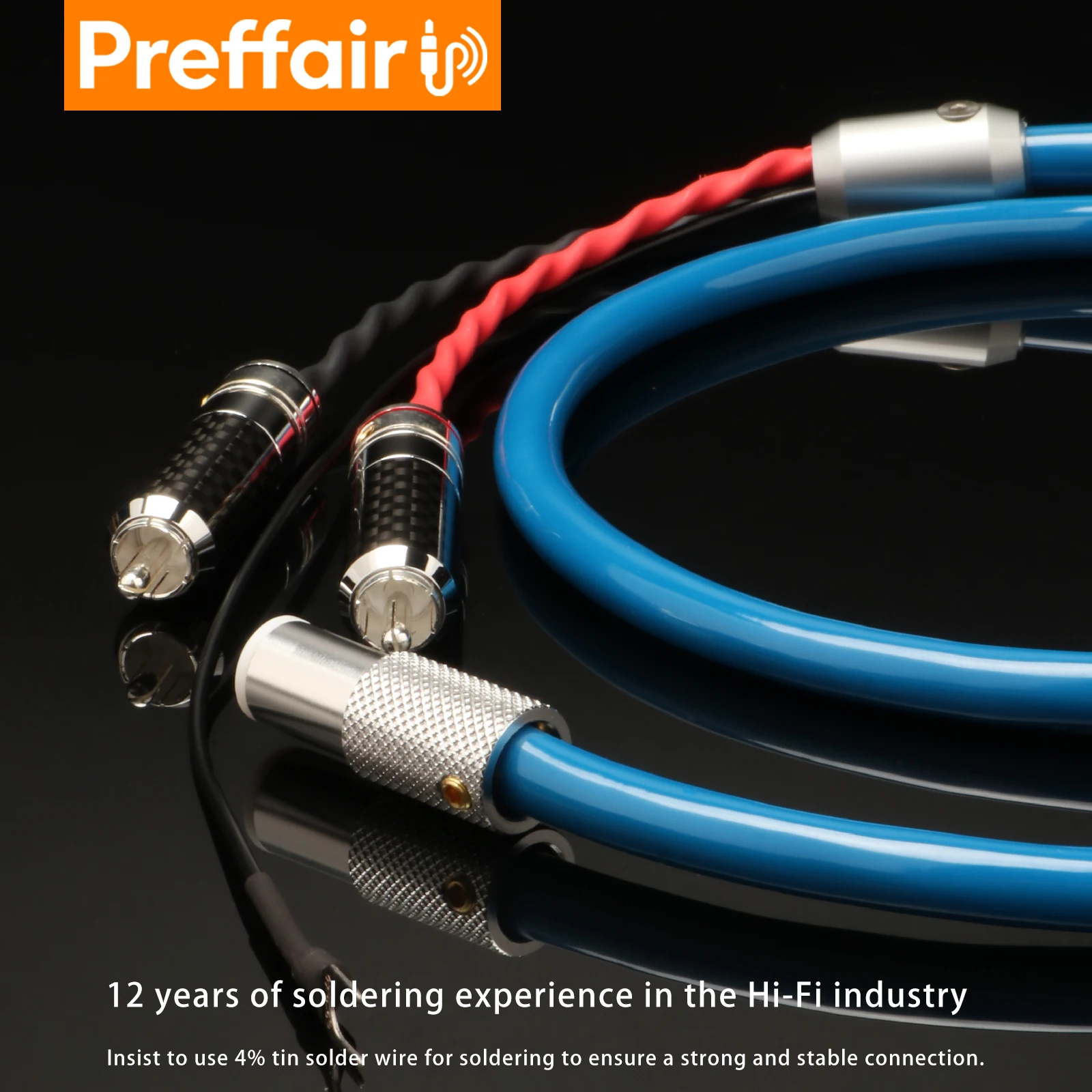 Preffair 5 Pin Din Twist Locking Connector to Stereo 2 x RCA Plugs HiFi Audio Cable Phono OFC Silver Plated Cable