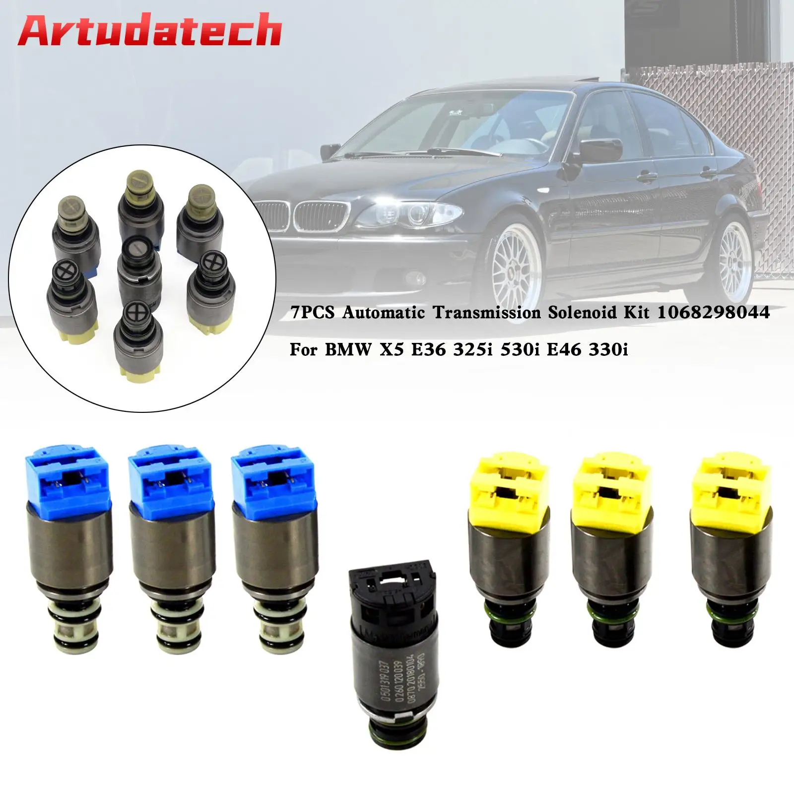 Artudatech 7PCS Automatic Transmission Solenoid Kit 1068298044 For BMW X5 E36 325i 530i E46 Car Accessories