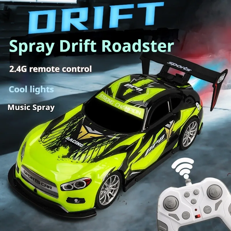 Simulation 28cm neue 2,4g Fernbedienung Auto Spray Drift Sportwagen coole leichte Musik Spray High-End-Kinderspiel zeug Urlaub Geschenk box