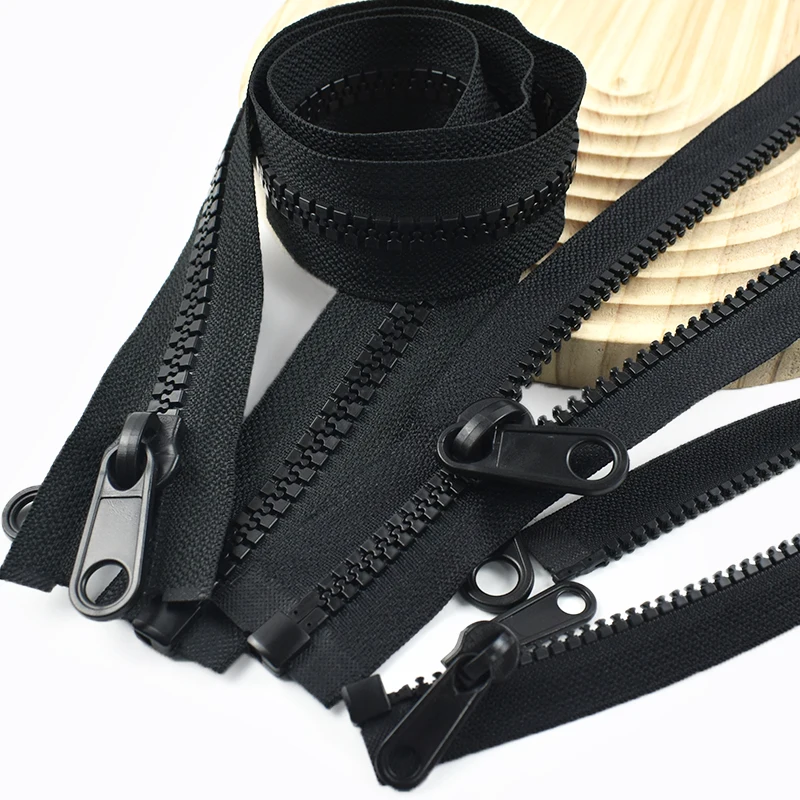 

60-300cm 5#8#10# Resin Zipper Tapes with Double Side Sliders Down Coat Tent Replacement Zippers DIY Zips Repair Accessories