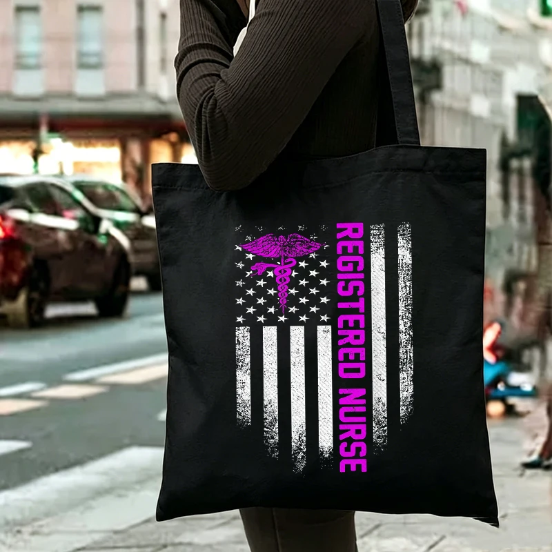 

Vintage USA Rn Registered Nurse Men Women Handbags Fashion Nursse Doctor Daily Storage Tote Bags Gifts