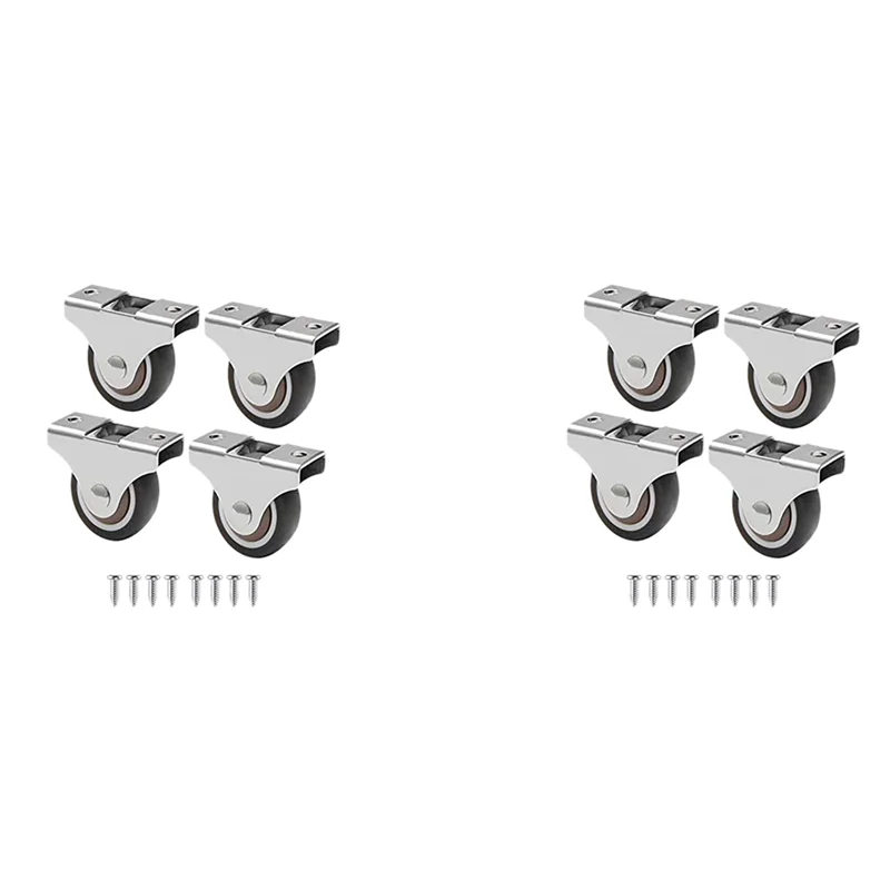 2025 Trend 8 Pcs Mini Casters Furniture Casters Small 25Mm Fixed Casters Directional Movable Casters Movable Casters For Furnitu