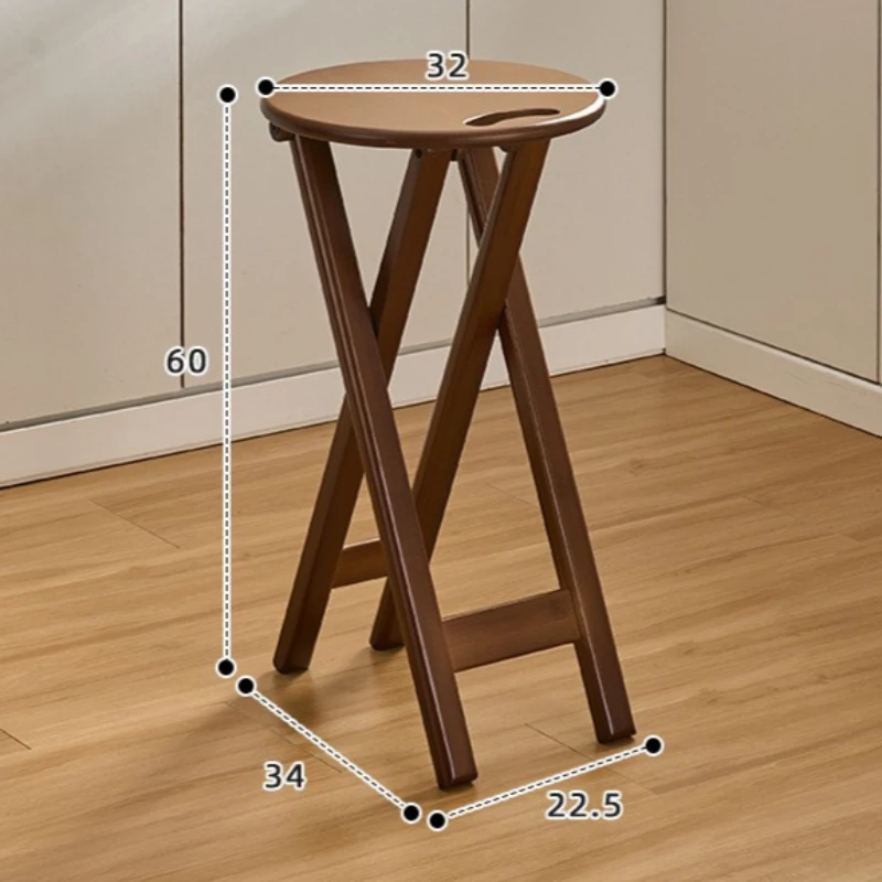 Simple bamboo folding stool, household folding dining stool, bar stool, front desk high stool, outdoor leisure folding stool