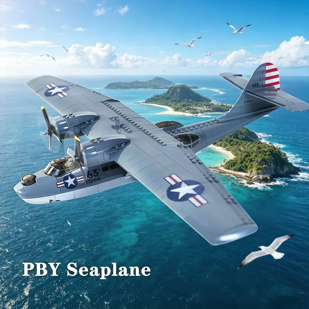 

Construction toys 364Pcs Military Consolidted PBY 5A Catalina Building Blocks Airplane Bricks Aircraft Weapon Plane for Children