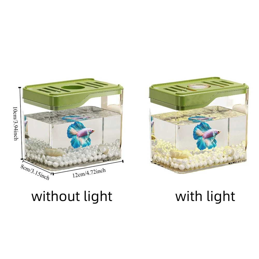Creative Transparent Mini Fish Tank Shatterproof Plastic Desktop Fish Tank Breathable Stackable Turtle Tank Home