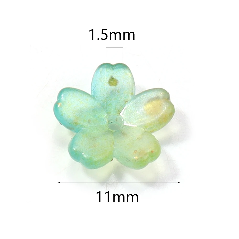 

500g Acrylic Gradient Flower Beads Cherry Blossom Lampwork Beads Loose spacer Beads for DIY Making Bracelet Earring Accessories