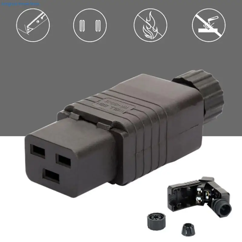 N2UB Rewirable Socket IEC PDU UPS 16A 250VAC 320 C 19 plug, IEC C19 DIY plug conector