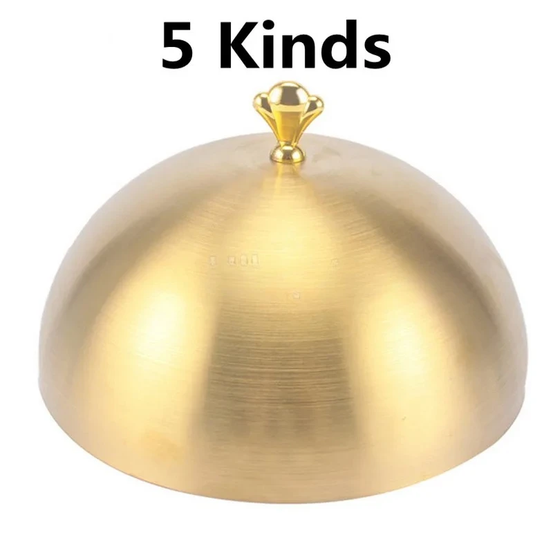 high grade Stainless steel plate cover round gold steak lid western style food no magnet pan lid Korean barbecue BBQ pot cover