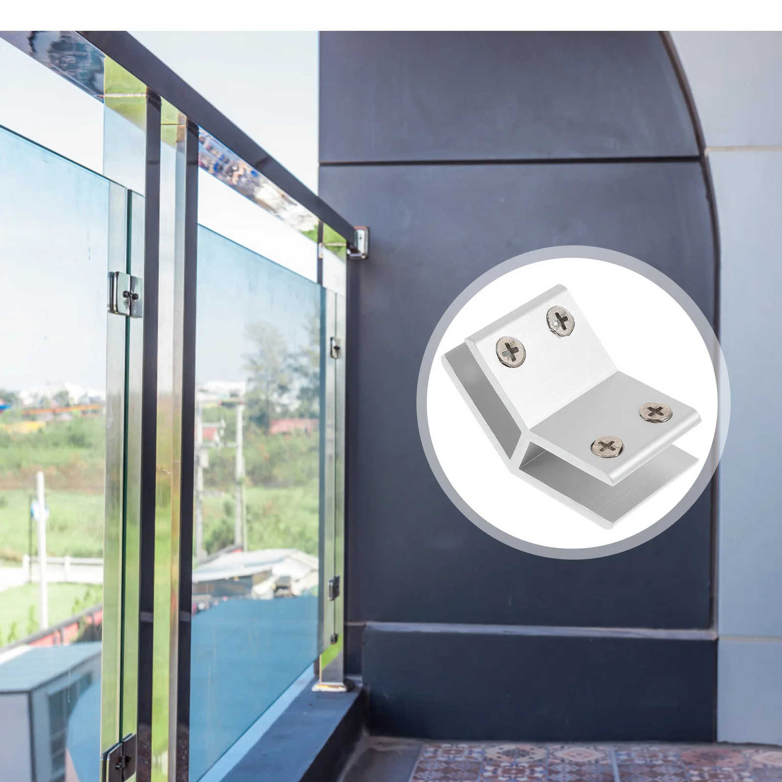 

2Pcs 135 Degree Glass Clamp Aluminum Alloy Adjustable Anti-Skid Screw for 8-10Mm Glass Panel Swimming Pool Fence Stair Railing