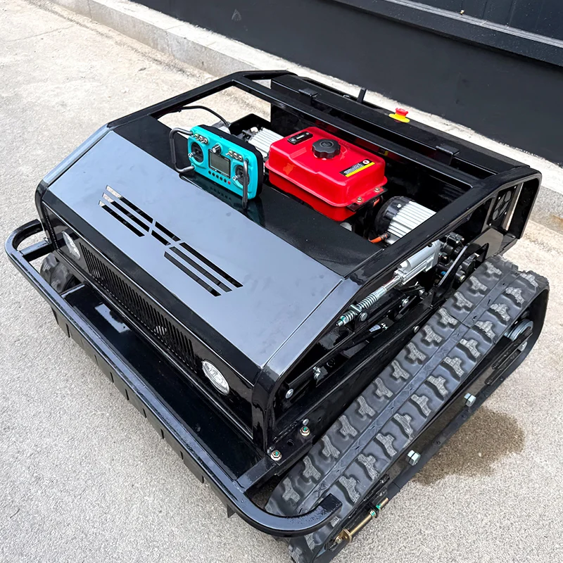 

Customized Cutting Width Remote Control Robot Crawler Lawn Mower Garden Orchard Farm Lawn Mower Supplier