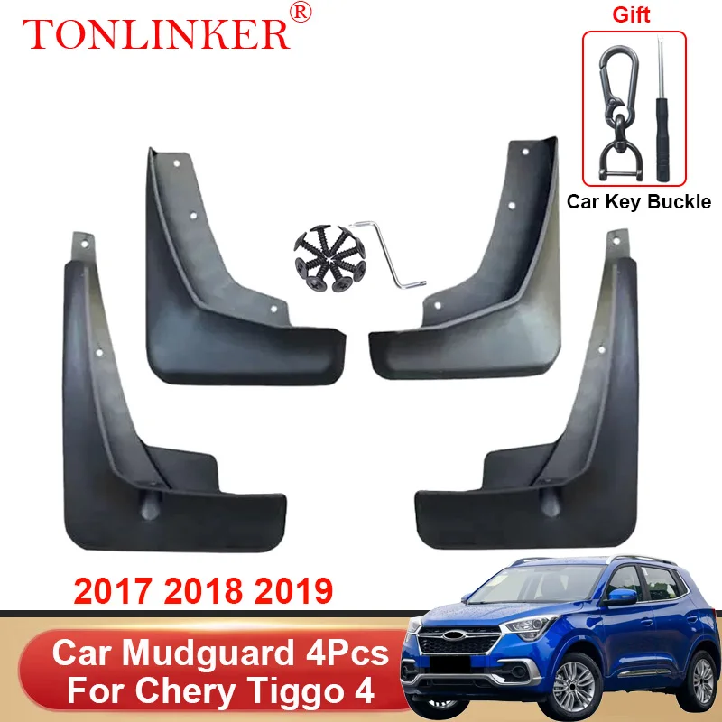 TONLINKER Car Mudguard For Chery Tiggo 4 2017 2018-2020 2021 2022 Mudguards Splash Guards Front Rear Fender Mudflaps Accessories