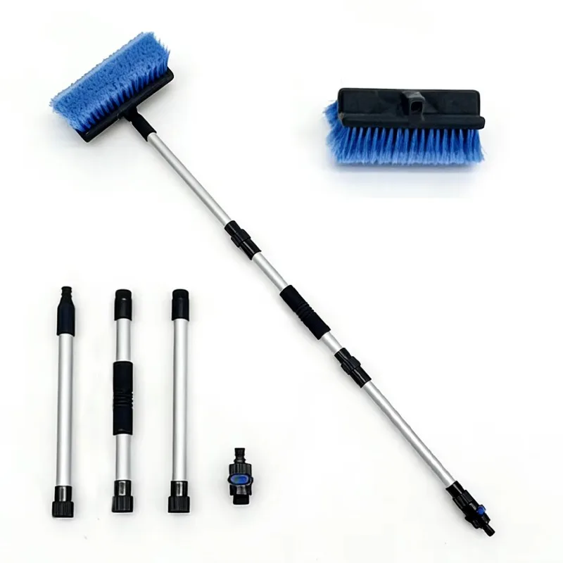Three-stage retractable aluminum water flow car washer, suitable for household windows, trucks, scrubbing and other purposes