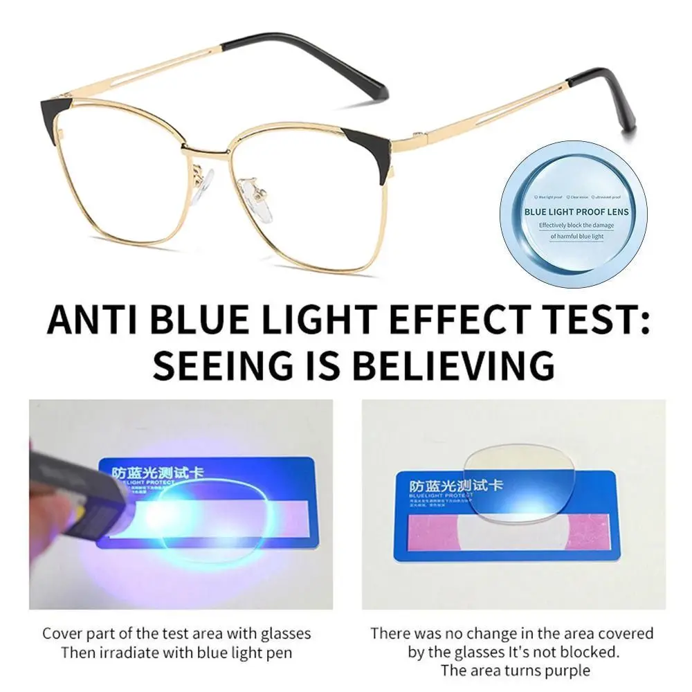 Trendy Office Anti Blue Light Glasses Women Fashion Retro Cat Eye Optical Eyeglasses Blue Rays Blocking Eye Protection Eyewear